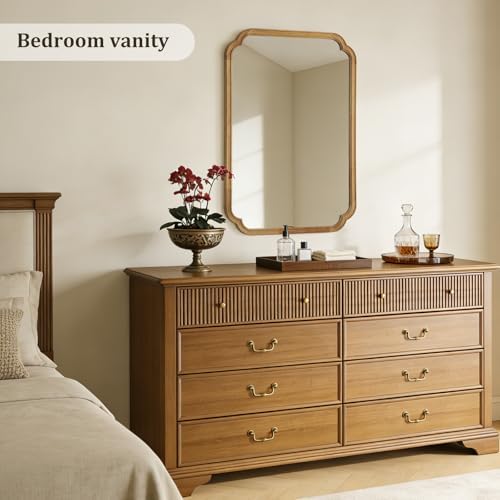 WallBeyond 28" x 40" Rounded Corner Arch Wall Mirror with Wood Frame for Entryway, Living Room or Bedroom Home Decor - Light Woodgrain [28 x 40 inches, Natural Color] - Image 2