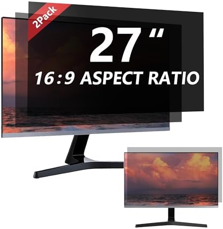 2 Pack Computer Privacy Screen 27 Inch for 16:9 Widescreen Monitor by Halloive
