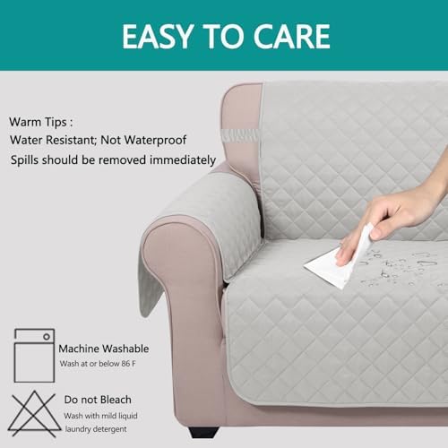 U-NICE HOME Reversible Recliner Chair Covers, Light Grey - Image 5