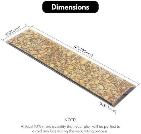 Lovdeco Peel and Stick Beveled Gold Antique Mirror Tile Subway Mirror Glass Backsplash 3x12 Inch for Kitchen Bathroom Wall (20 Pcs, 5 SQ.FT.) - Image 2