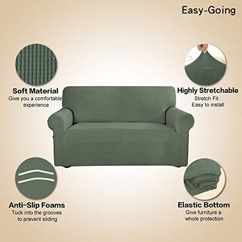Easy-Going Stretch Couch Covers for Sofa Washable Large Greyish Green - Image 3