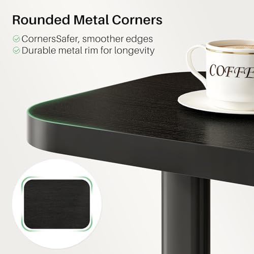 Kitstorack Adjustable Height C-Shaped End Table, 9-Level Side Table with Thickened Metal Rounded Edge, Couch Table Slides Under Sofa or Bed, Eating, Working, TV Tray Table for Small Spaces, Black - Image 4