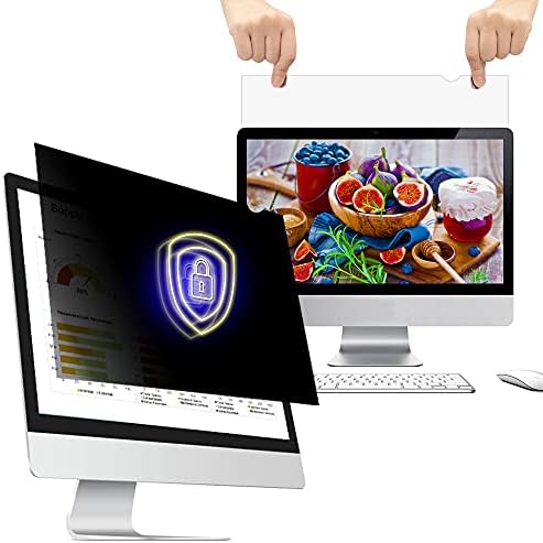18.5 Inch - 16:9 Aspect Ratio - Computer Privacy Screen Filter for Widescreen Monitor - Anti-Glare - Anti-Scratch Protector Film - Protects Your Eyes from Harmful Glare and Blue Light by WELINCOfficeProducts