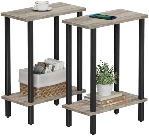 TUTOTAK Narrow Side Table Set of 2, Small End Table for Couch by ChoosetutotakFurnitureBuildYourCozyHome