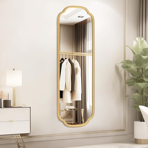 Ferytange 48"x16" Gold Door Mirror Full Length Over The Door with Non-Rusting Metal Frame, Modern Full Body Mirror Bedroom Closet Bathroom - Image 3