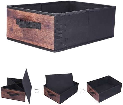Clothings Collapsible Storage Bins, Foldable Organizers and Storage Baskets Cube Storage Bin for Bedroom Living Room (4 Pack, MZWL, 15.4x11.4x5.5inch) - Image 4