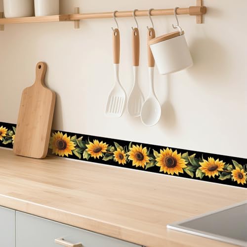 IVN Wallpaper Border Peel and Stick Wall Sunflowers 4x196 Inch - Image 2