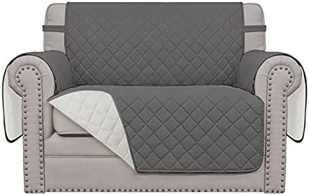 Easy-Going Reversible Couch Cover, Oversized Chair, Gray/Ivory by Easy-Going