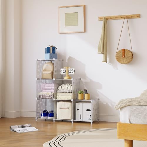 UNKU 6 Cube Storage Organizer, Closet Organizer Storage Shelf,Translucent - Image 2