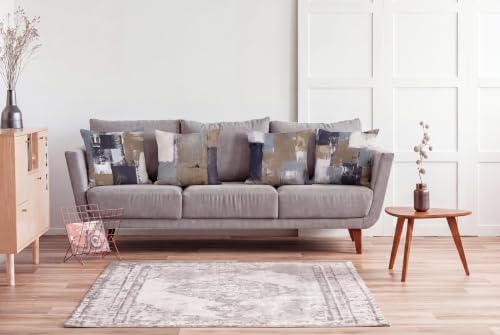 Brown Grey Abstract Throw Pillow Covers 20x20 Set of 4 - Image 7