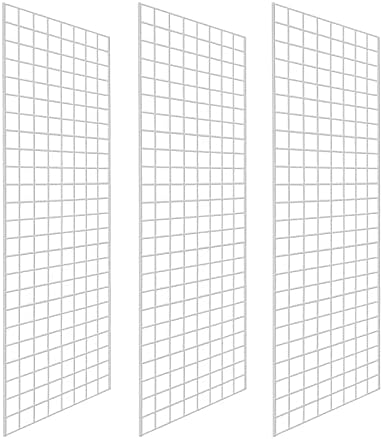Grid Wall Commercial Grade Gridwall Panels – Heavy Duty Grid Panel for Any Retail Display Wall Grid 2' Width x 6' Height, White (Pack of 3) by 7RiversART