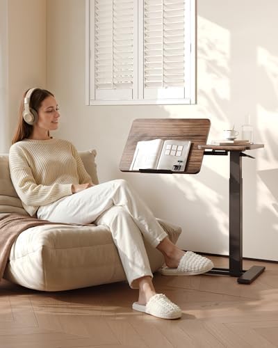 FLEXISPOT 32" Gas Spring C Table with Split Tilting Top,Mobile Side Table by Unknown