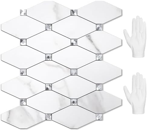 STICKGOO 10 Sheets Peel and Stick Backsplash, Calacatta by STICKGOO