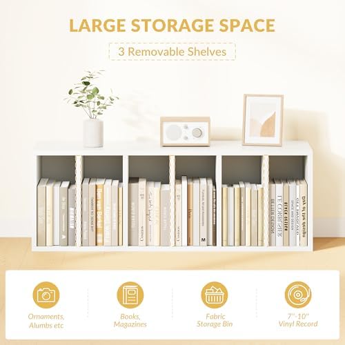 IOTXY DIY Modular Cubby Bookcase - Stackable 6-Cube Open Bookshelf, White - Image 4