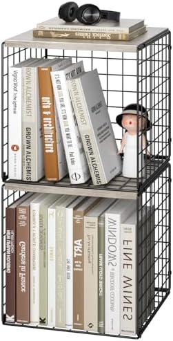 Dmevkic 2 Cube Small Bookcase,Bookshelf for Small Spaces Book Shelf,12.2 x 12.2 x 12.2, DIY Variable Stackable Cube Storage for Living Room,Office,Bedroom by Dmevkic