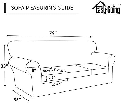 Easy-Going 4 Pieces Stretch Sofa Cover for 3 Cushion Couch Washable - Image 4