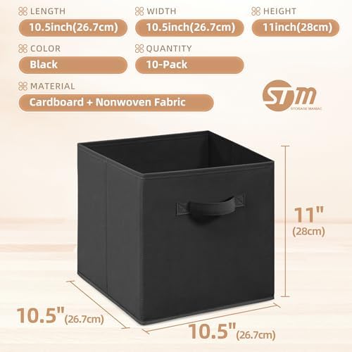 STORAGE MANIAC Storage Cubes, 11 Inch 10 Pack Collapsible Fabric Shelf Bins - Image 5