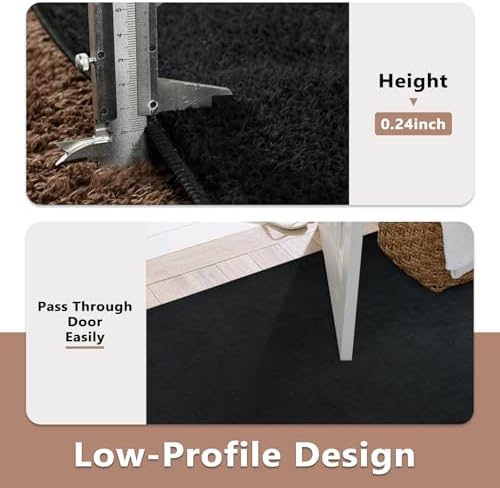 4x6 Pure Black Area Rug Non-Slip Washable Soft Thin for Bedroom Living Room - Image 6