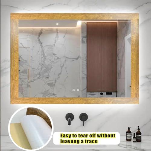 Teemall 10M Black Wood Grain Removable PVC Waterproof Border Wall Decor Removable Self Adhesive Kitchen Bathroom Tiles Sticker Wallpaper 4.2x390 (Yellow, 2" x 390") - Image 6