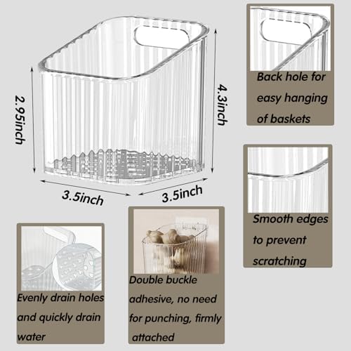 4 PCS Wall Mounted Storage Racks, Storage Containers, for Bathroom - Image 2