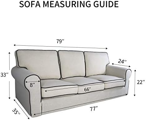 PureFit Waterproof Couch Cover Slipcovers for Couches and Sofas, Brown - Image 6