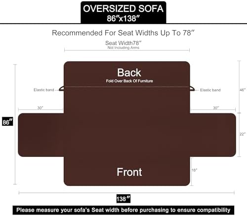U-NICE HOME Large Sofa Cover Reversible Couch Cover for Dogs, Coffee/Beige - Image 6