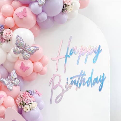 Yousoontic Happy Birthday Sign, 23 x 20 Inch, Classic, Dazzling Laser - Image 5