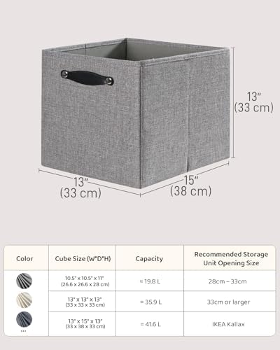 Cube Storage Bins | 13"x15"x13", Dim Gray, 4 Pack - Image 6