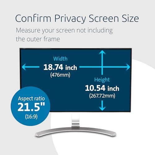 Kensington MagPro 21.5 Inch Magnetic Computer Privacy Screen for Desktop, Removable 16:9 Computer Privacy Filter, Anti-Glare Blue Ray Reduction, Compatible with Slim Bezel Monitors, K55420WW - Image 2