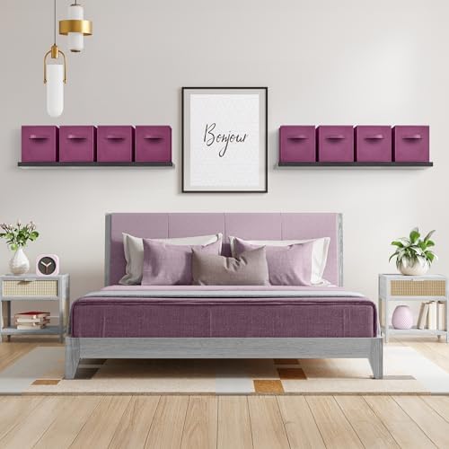 Sorbus Fabric Storage Cubes, 8 Pack, with Handles (13 Inch, Purple) - Image 2