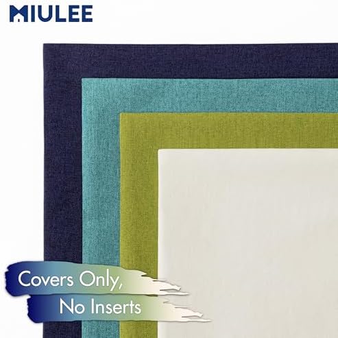 MIULEE Pack of 4 Decorative Outdoor Throw Pillow Covers Linen Waterproof Pillow Covers Summer Farmhouse Cushion Cases for Patio Garden Tent Balcony Couch Sofa 16x16 Inch Blue Green - Image 5