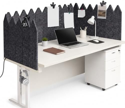 Dunzoom 86 x 16.5 Inch Foldable Felt Desk Dividers for Students Acoustic Portable Fold Classroom Table Privacy Felt Boards for Workstation Office Home Furniture Partition Dividers(Vintage) by Dunzoom