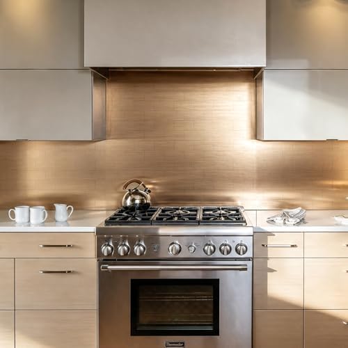 Vamos Tile 100-Piece Peel and Stick Backsplash Seamless Tile,3''x6'' Brushed Rose Gold Metal Subway Tile,Stick on Backsplash for Kitchen/Bathroom/Laundry Room - Image 3
