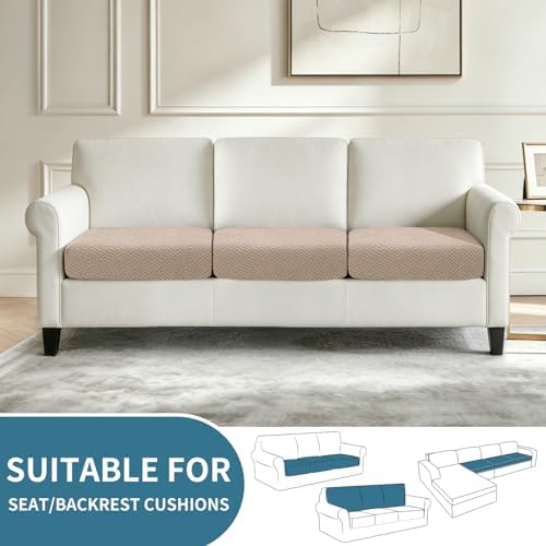 XINEAGE 3 Piece Stretch Couch Cushion Covers Individual Sofa Slipcovers - Image 2
