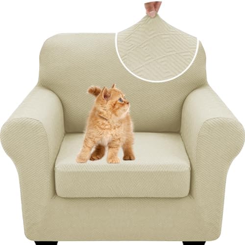 XINEAGE 2-Piece Stretch Armchair Sofa Cover, Washable Couch Covers for Dog by XINEAGE