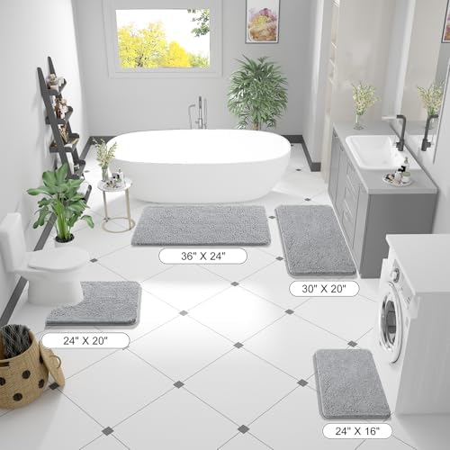 OLANLY Large Bathroom Rugs 44x32, Extra Soft Absorbent Chenille Bath Rugs - Image 2