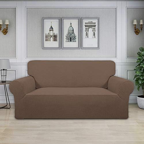 Easy-Going Stretch Oversized Loveseat Couch Covers Washable Brown - Image 2
