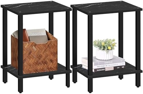 TUTOTAK End Table, Set of 2, Side Table, Nightstand, 2-Tier Storage Shelf by ChoosetutotakFurnitureBuildYourCozyHome