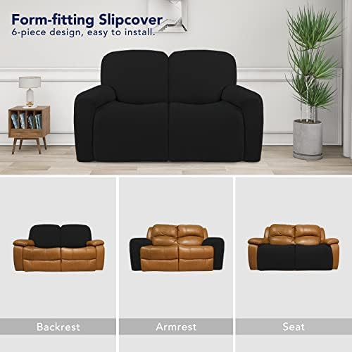 PureFit Super Stretch Loveseat Recliner Sofa Couch Cover with Pocket - Image 4