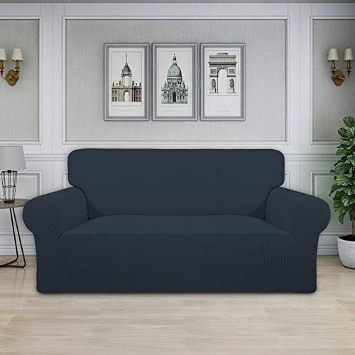 Easy-Going Stretch Oversized Loveseat Couch Covers Washable Dark Blue - Image 2