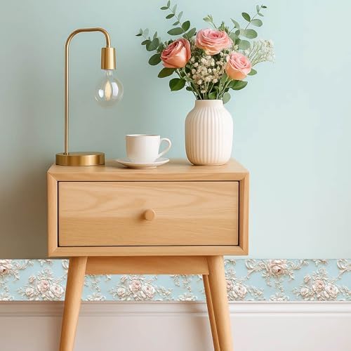 IVN Wallpaper Border Peel and Stick Wall Vintage Baroque Rose 4x196 Inch - Image 2