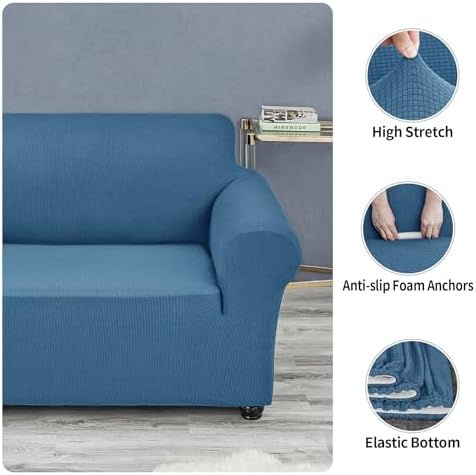 Joccun Stretch Couch Cover Slipcovers, 1-Piece Sofa Covers for 3 Cushion Couch Spandex Jacquard Washable Furniture Protector Cover for Living Room,Kids,Pets(Sofa,Niagara) - Image 5