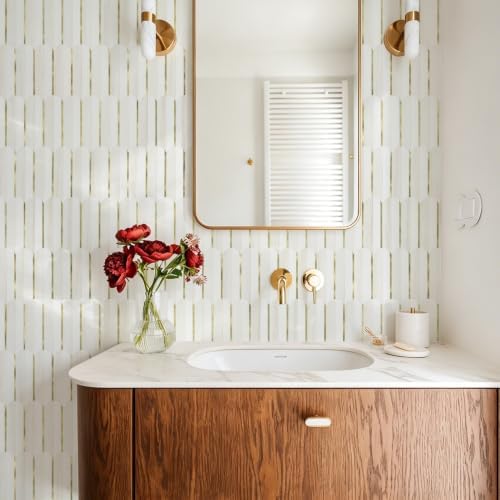 Vamos Tile Peel and Stick Backsplash Seamless Tile,Fish Scale,Glossy,10 pcs - Image 2
