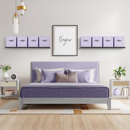 Sorbus Fabric Storage Cubes, 8 Pack, with Handles (13 Inch, Pastel Purple) - Image 2