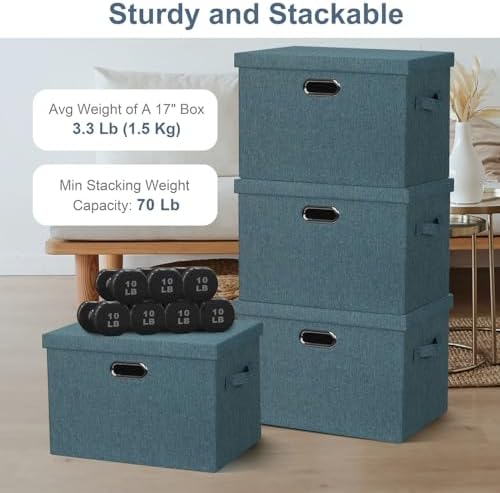 Storage Bins with Lids Fabric Closet Organizers Cubes Office Organization - Image 3