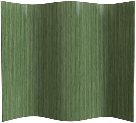 Red Lantern 6 ft. Tall Bamboo Wave Screen - Distressed Green by RedLantern