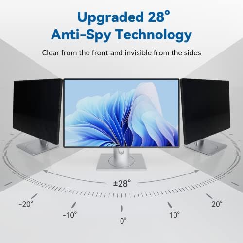 [2-Pack] 22 Inch Computer Privacy Screen Filter for 16:10 Widescreen Monitor, IPROKKO Removable 22in Anti Blue Light Glare Privacy Shield, Anti Spy Security Protector for Hp Dell Asus Acer Samsung - Image 2