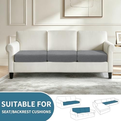 XINEAGE 3 Piece XL Stretch Couch Cushion Covers Individual Sofa Slipcovers - Image 2
