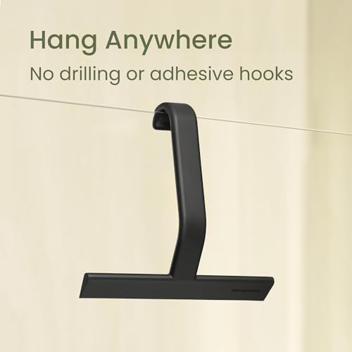 dancemoon JustHang Shower Squeegee with Built-in Hook, 10-Inch Black - Image 3
