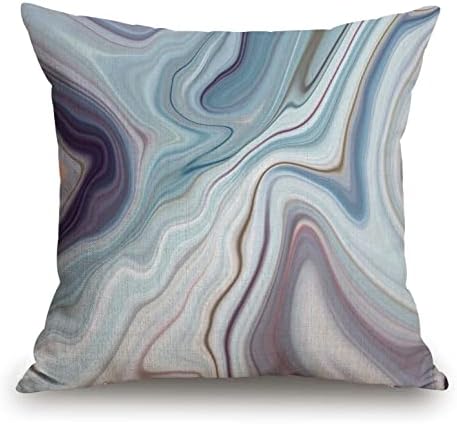 TSSOHU Throw Pillow Cover Black Granite Marble White Gray Pattern Abstract Blue Ink Liquid Decorative Pillow Case Home Decor Square 18x18 Inches Pillowcase - Image 2